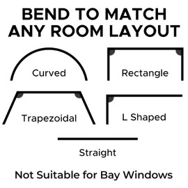 Aluminum Flexible Curtain Track 3ft-9.8ft / 3 Meter-Bendable Ceiling Track For Curtains, Ceiling/Wall Mount Curtain Rail System For Curved Shower Curtain, RV/Sliding Curtain Track (WHITE)