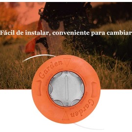 Cabezal de corte de hierba universal de 2 líneas de aluminio, Cabezal de corte de repuesto para desbrozadora/cortadora de césped, Accesorios para cortacésped para césped, jardín (Naranja)