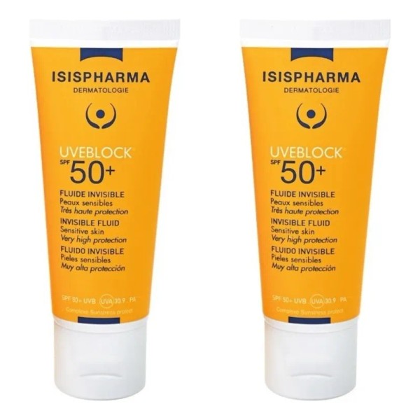 Uveblock Fps50+ Fluido Invisible 40ml Isispharma Pack 2 Pzas