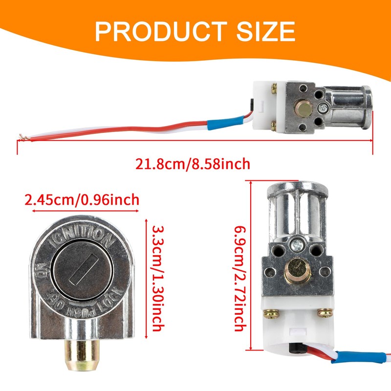 PSLER Big Head Key Switch, Heavy Duty E-Bike Battery Lock
