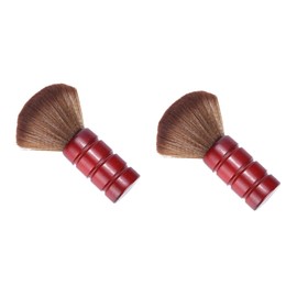 FOMIYES 2pcs Fashionable Hair Scalp Brush Wooden Handle Fiber Brush Hair Barber Neck Duster Salon Sweep Random Color