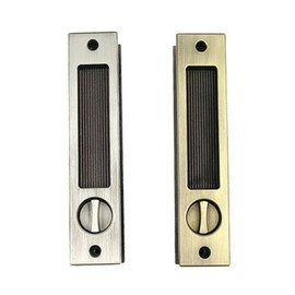 Recessed Handle Sliding Door Lock with Color Options Satin Nickel