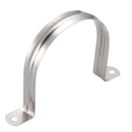 sourcing map 100mm(4") Rigid Pipe Strap, 2 Holes 304 Stainless Steel Tension Tube Clip Clamp 1pcs