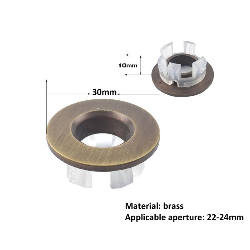 2 Pcs Brushed Brass Sink Overflow Ring, Brushed Nickel Bath