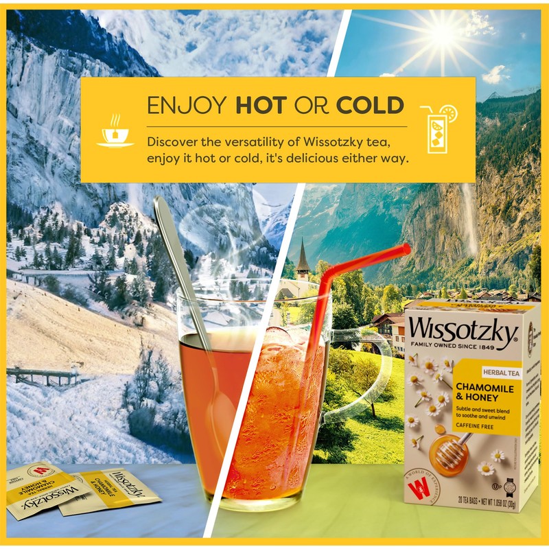Wissotzky Chamomile & Honey Herbal Tea, (3 Pack - 60