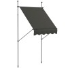 Outsunny 5' x 4' Freestanding Retractable Awning, Non-Screw, Dark Gray