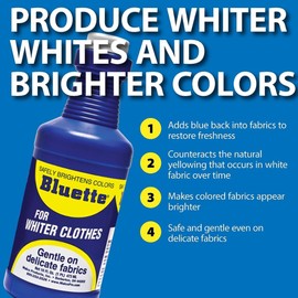 Bluette Concentrated Liquid Laundry Bluing 32oz – Restores Whiteness & Brightness for Your Laundry, Safe & Gentle on Fabrics, Eco-Friendly Fabric Whitener for All Laundry Types
