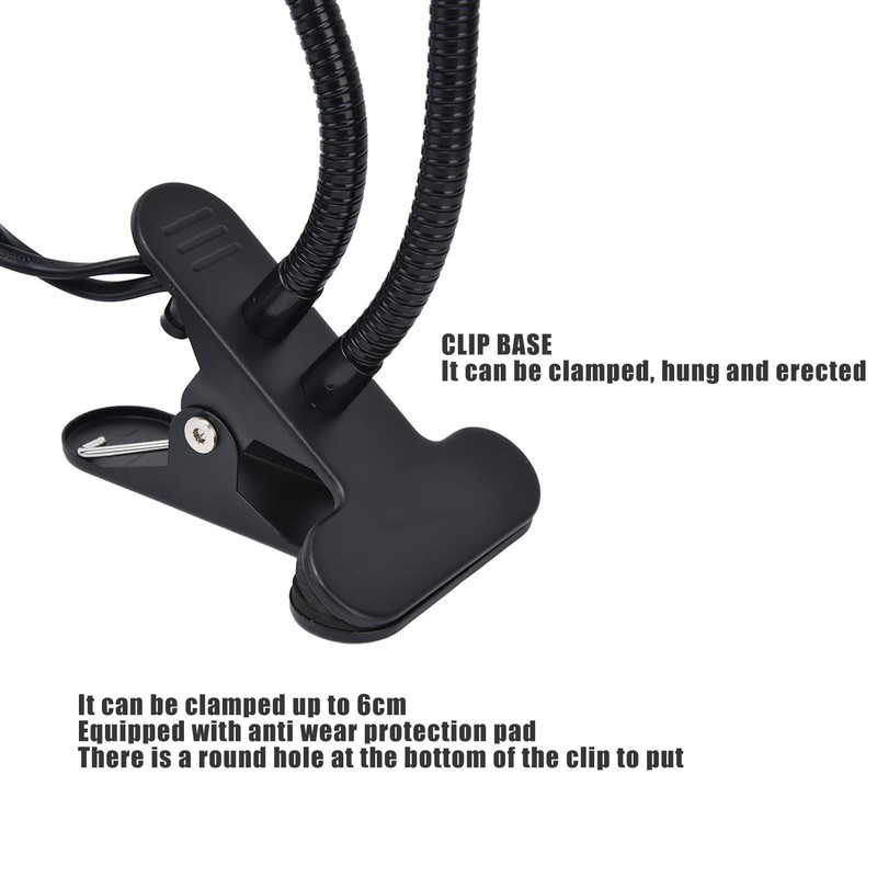 Table Lamp Holder E27/E26 Black Double Headed 360 Degree Adjustable