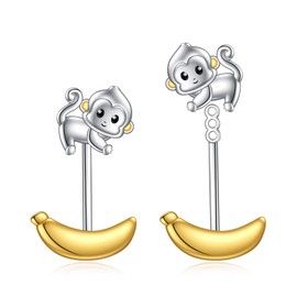 POPLYKE Mermaid Earrings for Women 925 Sterling Silver Mermaid Stud Jewellery Gifts, Sterling Silver, No Gemstone