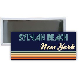 Sylvan Beach New York Souvenir 4.75x2-Inch Rectangle Fridge Magnet Retro Design