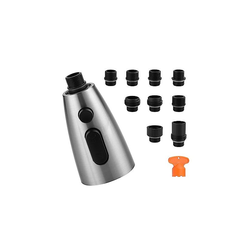 WOWOW Kitchen Faucet Head Replacement Brushed Nickel, 3 Function Pull