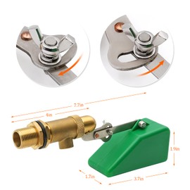 1/2 Inch Brass Float Valve with Plastic Float, Water Float Valve with Adjustable Arm Automatic Fill Float Ball Valve for Water Tank Fountains Livestock Waterer，Pack of 2