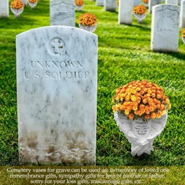 FHGG Cemetery Decorations for Grave Vases for Cemetery Flowers for Grave Vase with Angel Wings Gravestone Decor Memorial Gifts for Loss of Loved One