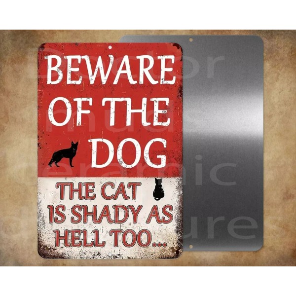Unbranded Beware of the dog and the cat too 8