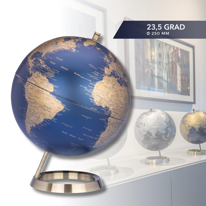 TROIKA Globe 23.5 Degrees Matte Globe Dark Blue Seas &