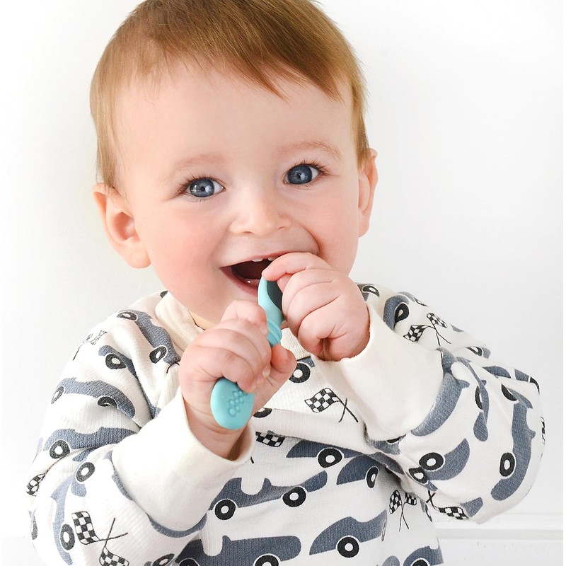 PrimaStella - Juego de cucharas masticables de silicona para bebés