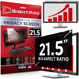 SightPro 21.5 Inch Computer Privacy Screen Filter for 16:9 Widescreen Monitor - Privacy and Anti-Glare Protector