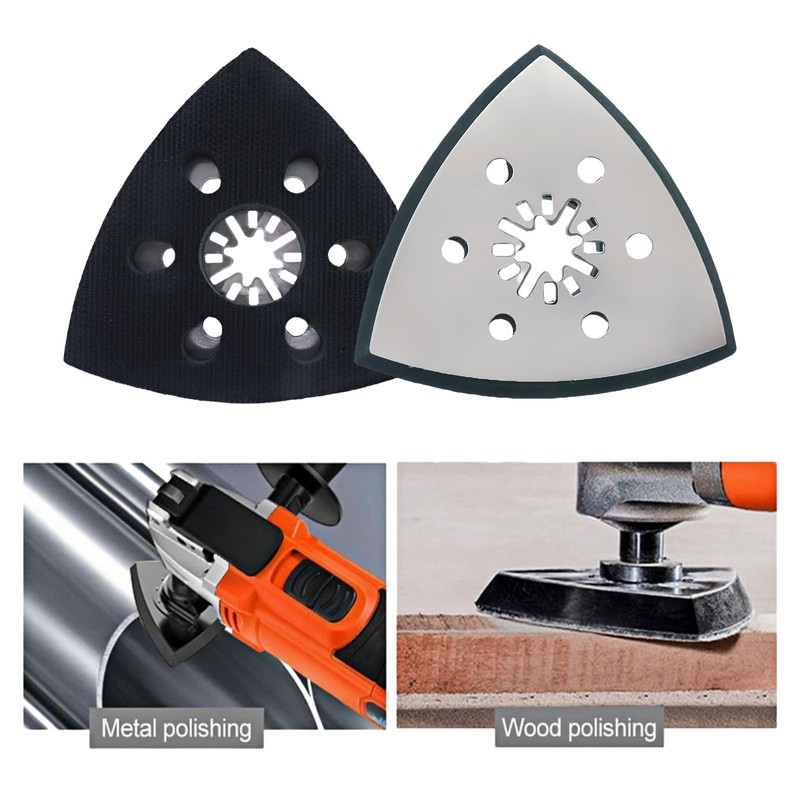 Set of 4 Sanding Plates, Triangle, Fine Sanding Plate, Multitool