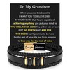 JSJOY Braided Leather Bracelet for Men Grandson Gifts Unique Mens