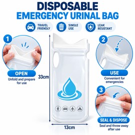 700ML Disposable Urine & Vomit Bags, Portable Emergency Toilet Bags for Men & Women, Travel, Camping, Car & Outdoor Use