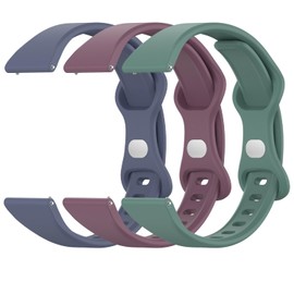 Lzwldan 3 Pack Slim Silicone Watch Bands, 18mm 19mm 20mm 22mm Quick Release Band Soft Sport Strap Replacement Wristbands for Women Men