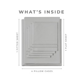 Calimartz King Size Sheets – 6 Piece Bedding Sheets & Pillowcases – Hotel Luxury, Soft Microfiber 100GSM, Breathable & Cooling Bed Sheets – with Deep Pocket up to 16’’ – 1800 Thread Count. (Silver)