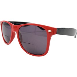 Incredible Bargains The Hollywood Unisex Retro Square Bifocal Reading Glasses, Fashion Sun Readers + 2.00 Red
