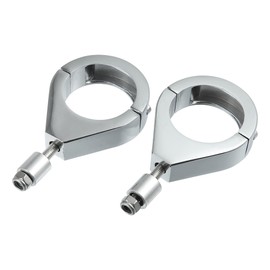 X AUTOHAUX Universal Motorcycle Turn Signal Light Fork Clamps Kit 41mm 1.6inch Chrome - Pack of 2