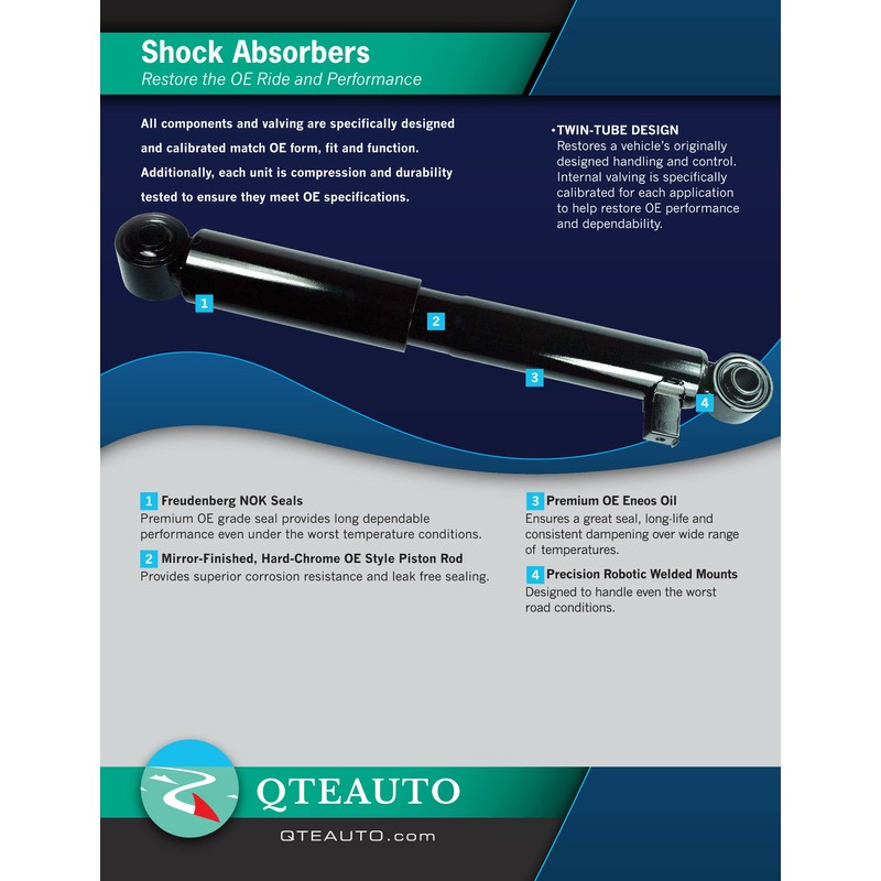 PM Auto Pair of 2 Rear Complete Shock Absorber Kit