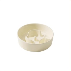 COZYRA Ceramic Dog Bowls Fun Elements Slow Feeders Ceramic Pet Bowl Weighted Non-Slip 6.5 Inch Large Pet Feeding Bowl for Small, Medium, and Large Dogs (Yellow)