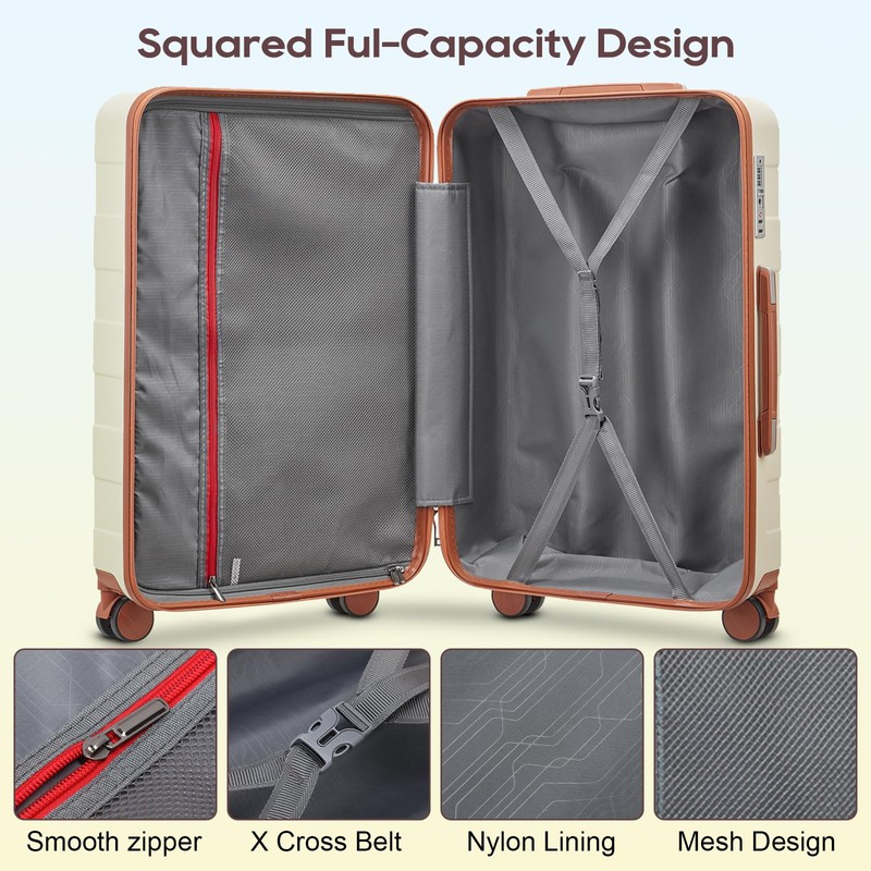 imiomo 3 Piece Luggage Sets,Suitcase with Spinner Wheels,Luggage Set Clearance