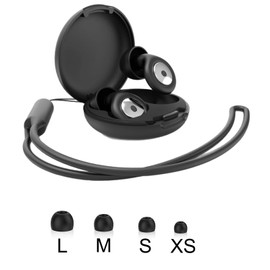 YUNYU Ohrstöpsel zum Schlafen Set - Wiederverwendbare Noise Cancelling Earplugs mit Tragekordel + Aufbewahrungsbox + 3 Ersatzkappen, Schlafen/Konzerte/Reisen (Schwarz)