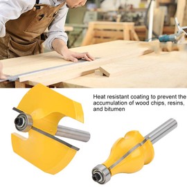 Milling Cutter, 2-Piece 8mm Shank Handrail and Table Edge Router Bit Set, Durable YG6 Alloy Router Bit with Bearing, Wood Cutter