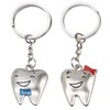 TRIXES Silver His and Hers Teeth Keyrings - Cute Couple