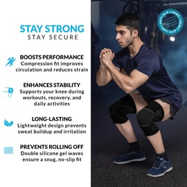 360 RELIEF - 1 Pair Knee Support for Women & Men, Compression Knee Sleeves for Sports, Running, Squats, and Workouts, Flexible & Comfortable Fit, X-Large, Black/Grey + Laundry Bag