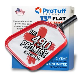 ProTuff Flat Pool Skimmer Net – 2 Year Unconditional Free Replacement – Heavy...