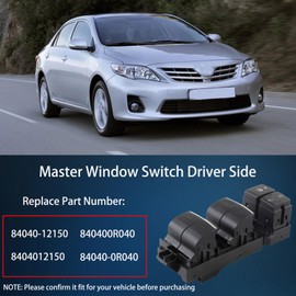 Master Window Switch, Front Left Driver Side Power Window Switch Compatible with Toyota Corolla 1.8L C-HR 2.0L RAV4 2.5L 2018-2020 Replace# 840400R040