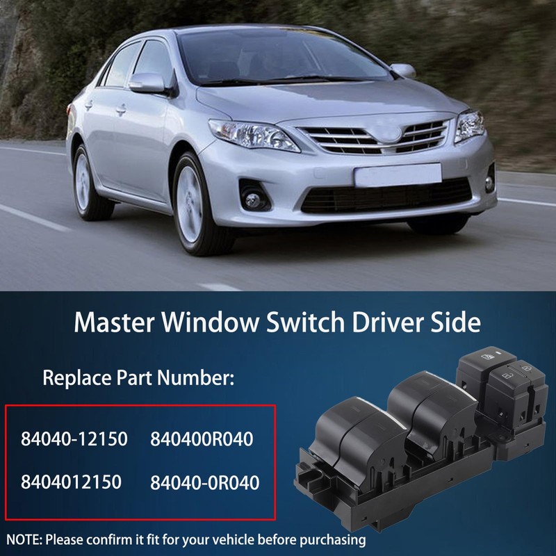 Master Window Switch, Front Left Driver Side Power Window Switch