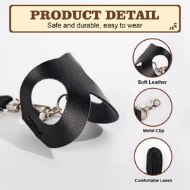 Swirge 3Pcs Sugar Gilder Harness and Leash Set, Adjustable Squirrel Harness Small Animal Training Walking Vest for Rabbit, Guinea Pigs, Bearded Dragon (Black)