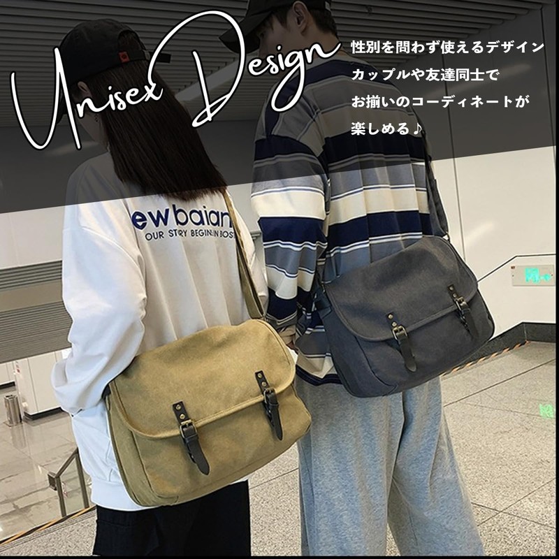 INNOCRIE Shoulder Bag, Men's, Women's, Canvas, Shoulder Bag, Large Shoulder