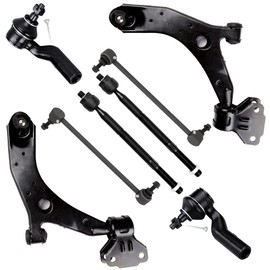 SCITOO 8pcs Front Suspension Kit Lower Control Arm And Ball Joints Inner Outer Tie Rod Ends Sway Bar Links Fit For 2010-2013 For Mazda 3