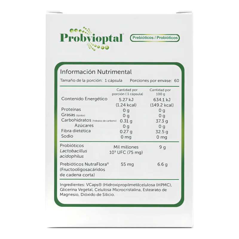 Probvioptal Probióticos Prebióticos Cápsulas Sabor