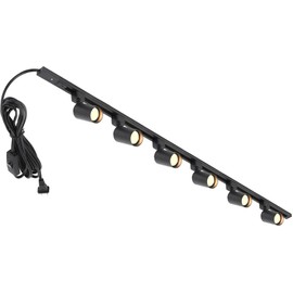 Hiiglxii Plug in Track Lighting with Power Cord, 6-Light LED Track Lighting Kit with Track Rail, Modern Kitchen GU10 Track Lighting Fixtures Plug in Ceiling Light with 13FT Plug Cord, Black (No Bulbs)