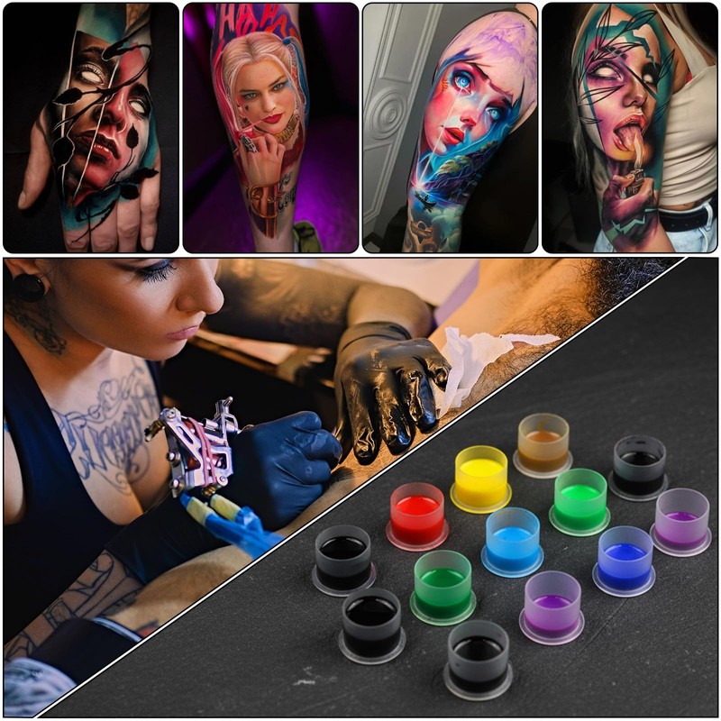 1000 Pcs Tattoo Ink Cups with Large Wide