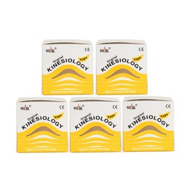 Original Nasara Kinesiology Tape 5 cm x 5 m 5 Rolls Yellow