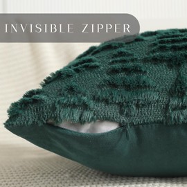 Allorry Christmas Pillow Covers 20 x 20 Set of 2 Dark Green Christmas Tree Pillow Cases Plush Faux Fur Soft Cushion Case for Winter Xmas Holiday Home Bedroom Sofa Decors SY-003-A20