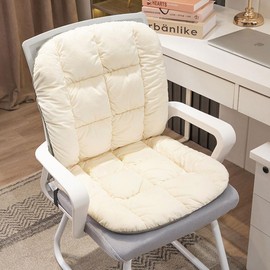 GKWW Desk Chair Cushion Non-Slip Rocking Seat Cushion Office Chair Pad Dorm Seat Cushion with High Back Support Soft Seat Pad with Ties for Office Car Home Dining Room Kitchen