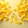 3Pcs Yellow Bow Scrunchies, Satin Ribbon Ponytail Hair Tie, Rope