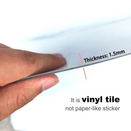 Euventyles Peel and Stick Floor Tile 10 Pcs 12x12'' Self Adhesive Floor Tiles Waterproof Peel and Stick Tiles for Bathroom, Kitchen, Bedroom, etc. White Peel and Stick Flooring Tiles