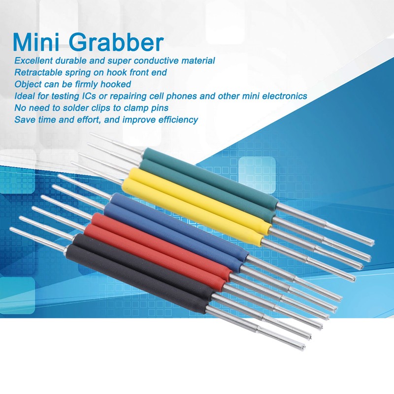10Pcs Mini Grabber SMD IC Test Hook Clips Silicone Jumper